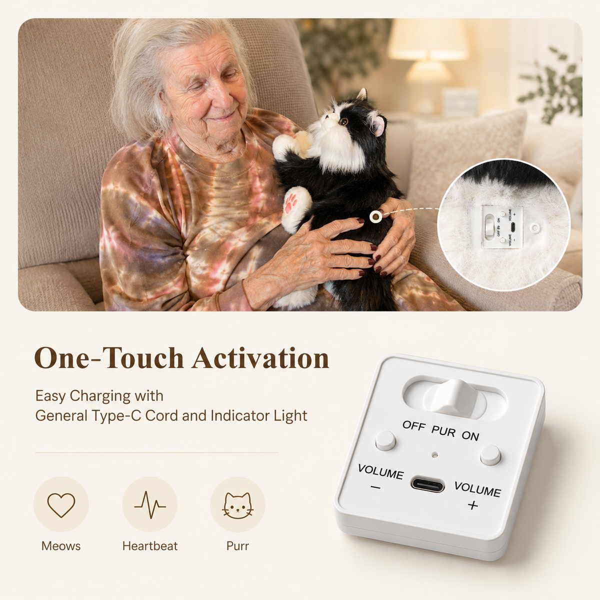 Percy Interactive Robot Cat Companion for Seniors