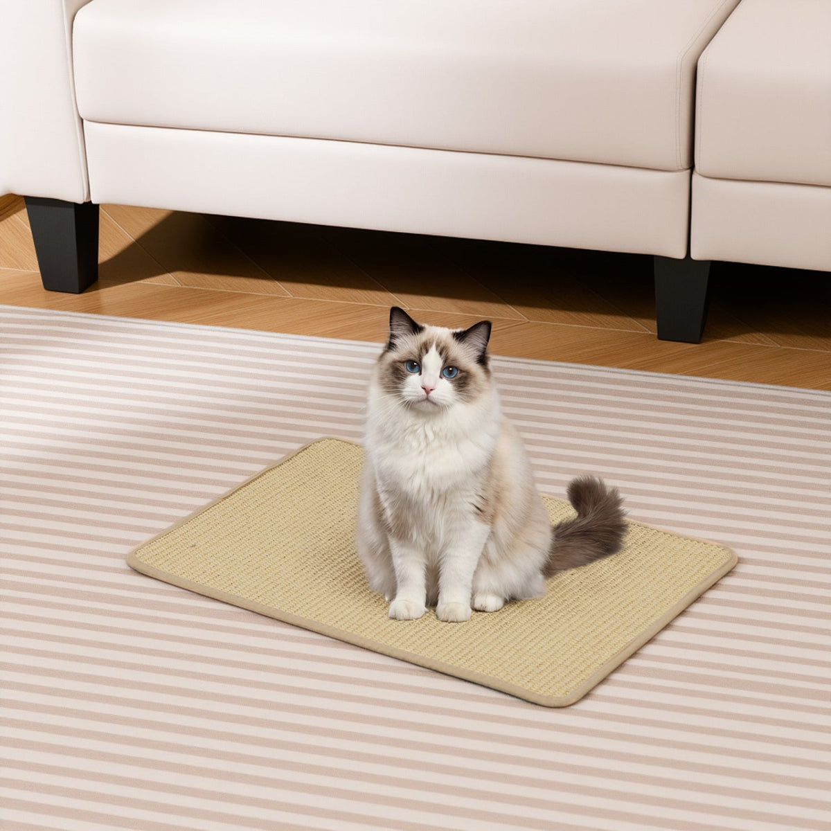 Cat Scratcher Mat Set - 6 Piece Natural Sisal Furniture Protector
