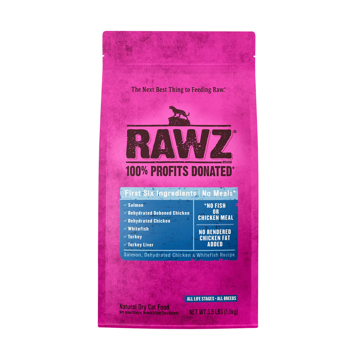 Rawz Salmon, Dehydrated Chicken & Whitefish Cat Food Recipe Dry Cat Food