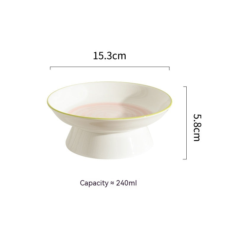 Ceramic Cervical Support Cat Food Bowl