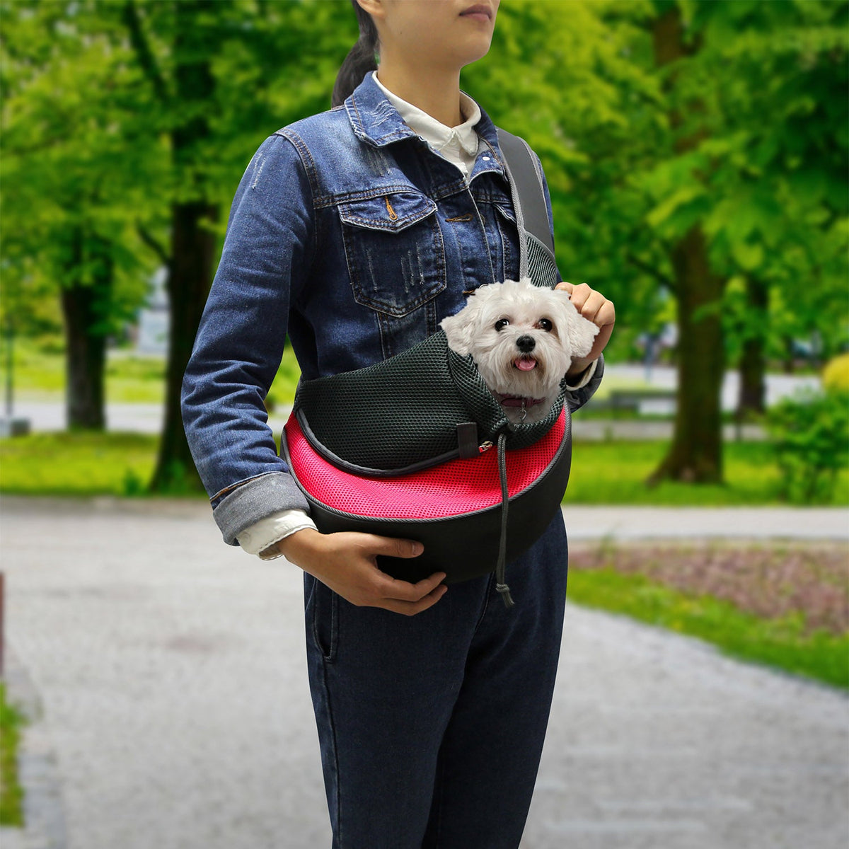 Pet Carrier for Dogs Cats Hand Free Sling Adjustable Padded Strap Tote Bag Breathable Shoulder Bag Carrying Small Dog Cat