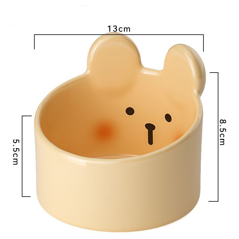 Cute Small Pet Ceramic Bowl Cat Food Bowl Dog Bowl Cat Food Bowl Water Bowl Slant Bowl Pet Supplies