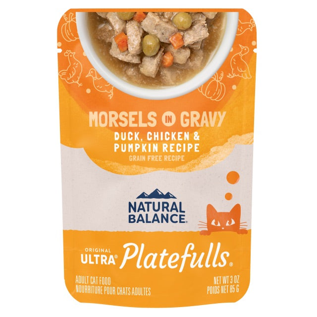 Natural Balance Cat Pouch Platefulls Duck, Chicken, Pumpkin (3oz)