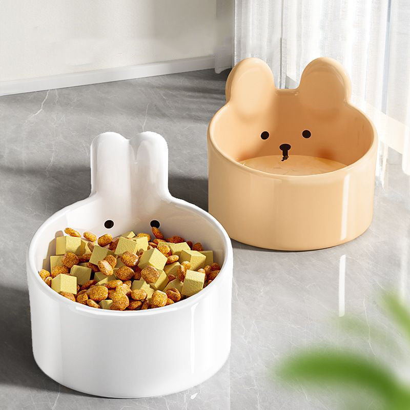 Cute Small Pet Ceramic Bowl Cat Food Bowl Dog Bowl Cat Food Bowl Water Bowl Slant Bowl Pet Supplies