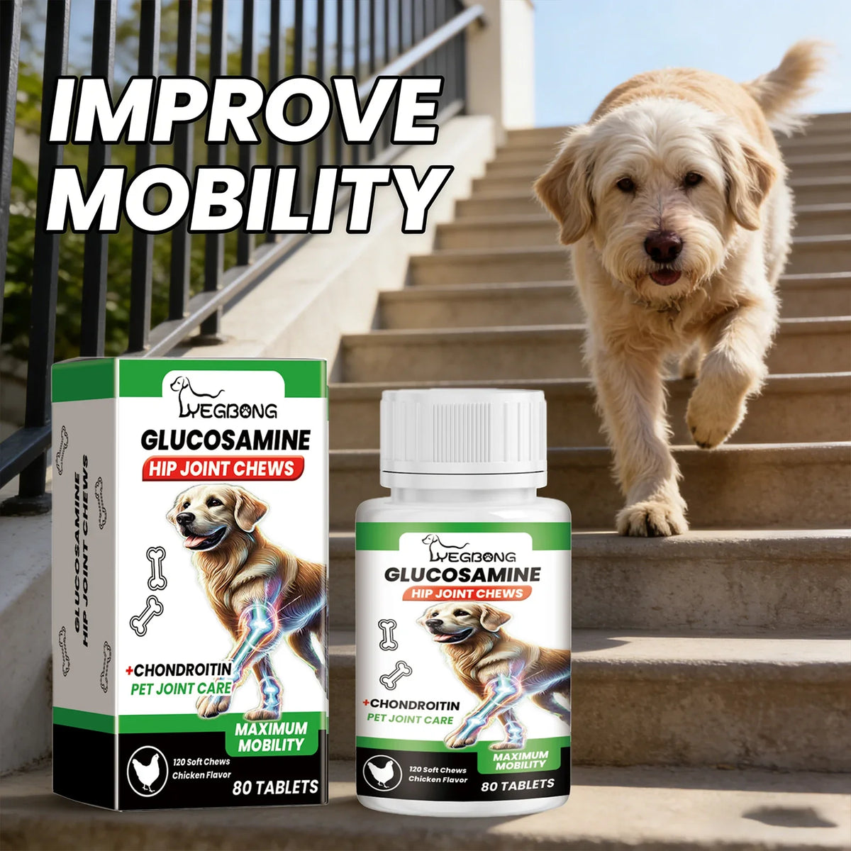Pet Joint Chew Nourishing Alleviating Joint Discomfort Enhance Vitality Cartilage Tissue Joint Care Tablets Nutrition Supplement