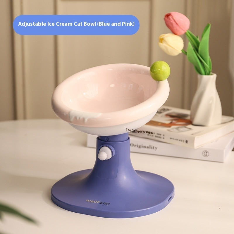 Lifting Ceramic Cat Feeding Bowl Pet Tableware