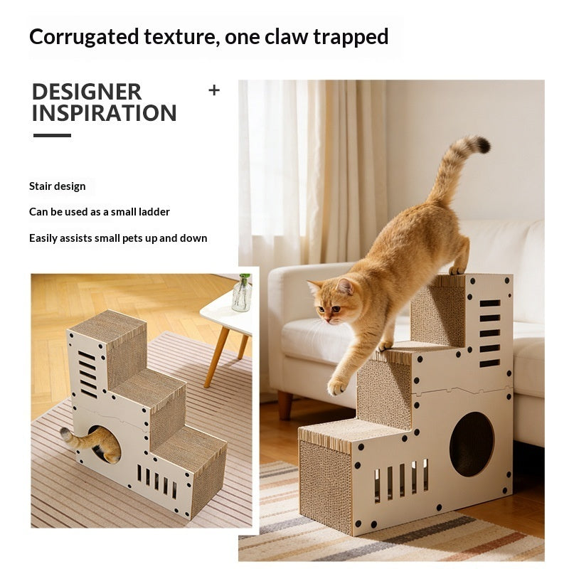 Multi-functional Corrugated Cardboard Cat Scratcher