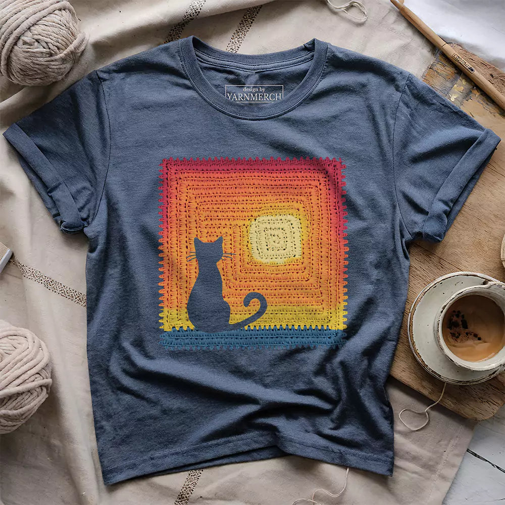 Cat Granny Square T-shirt