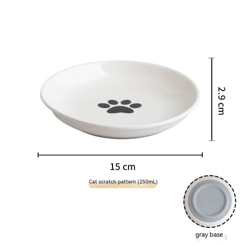 Silicone Non-slip Ceramic Cat Plate Pet