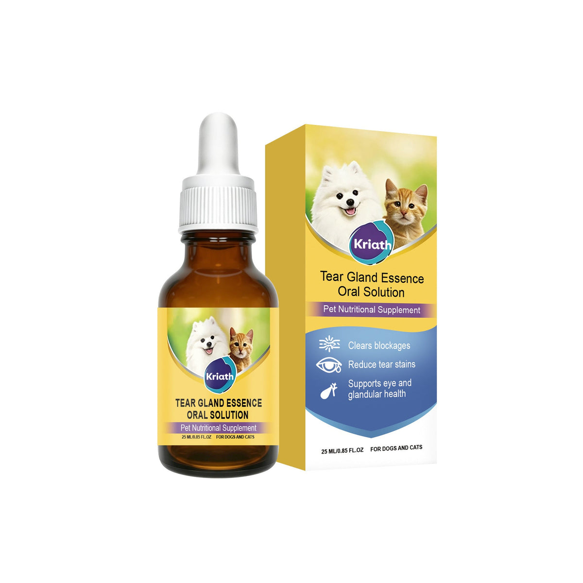 Kriath Pet Eye Oral Liquid Gentle Formula Keeps Eyes Clean, Ideal For Daily Care