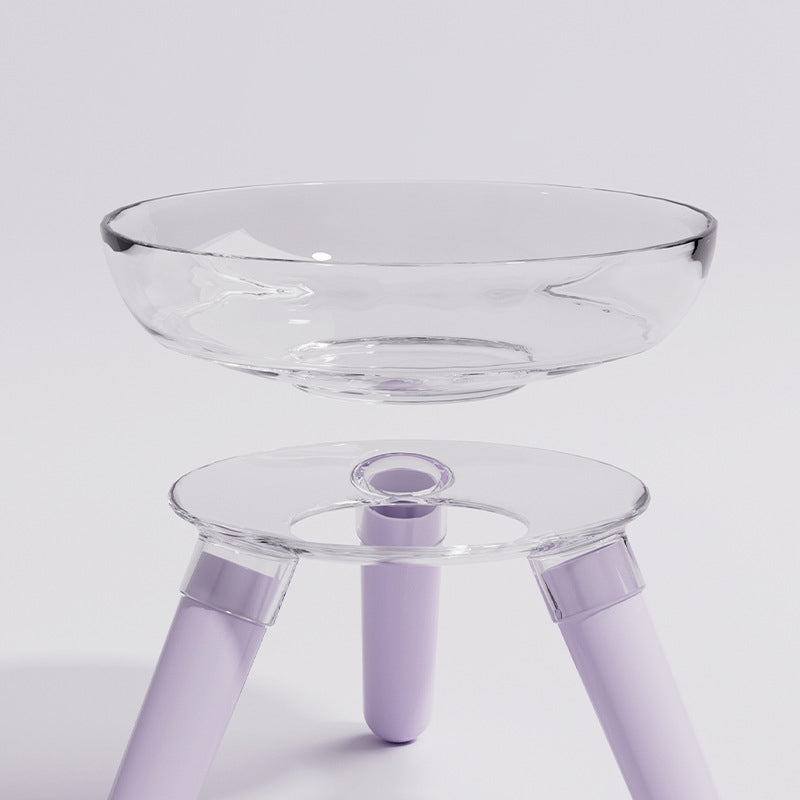 Pet Cat And Dog Feeding Bowl Household Cat And Dog Drinking Water Anti-knock Feeder Transparent Glass Bowl Cat Bowl