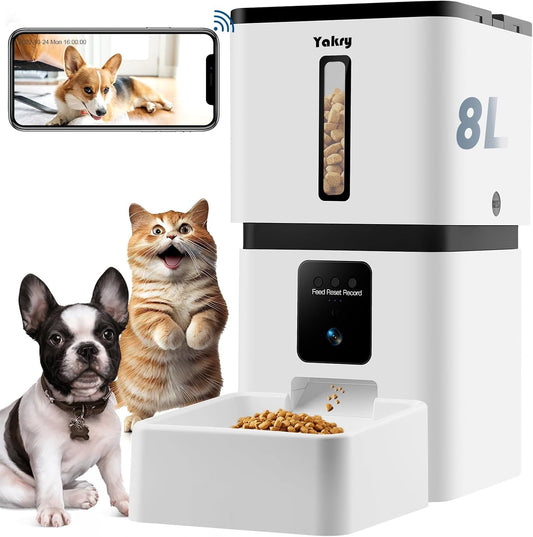 Automatic Dog Feeder With Camera  8L 33 Cups Smart Dog Feeder