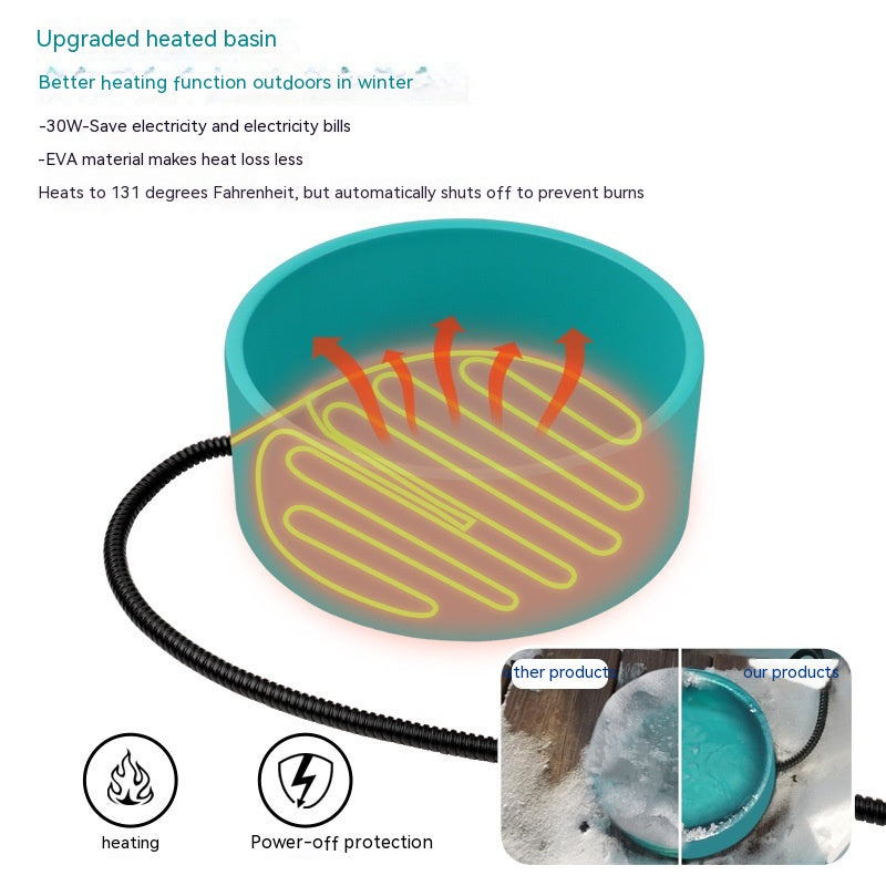 L Pet Heating Bowl Pet Tableware Anti-fall Non-slip Constant