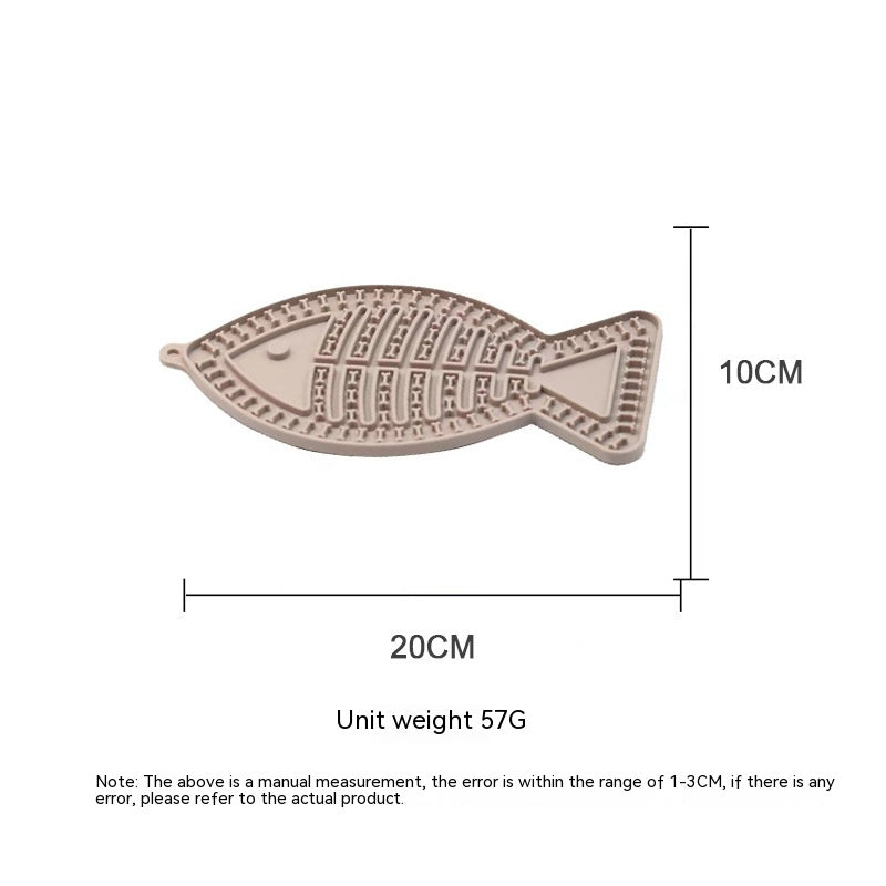 Fish-shaped Round Pet Silicone Snack Pad