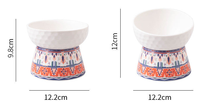 Pet Ceramic High Foot Protective Cervical Bowl