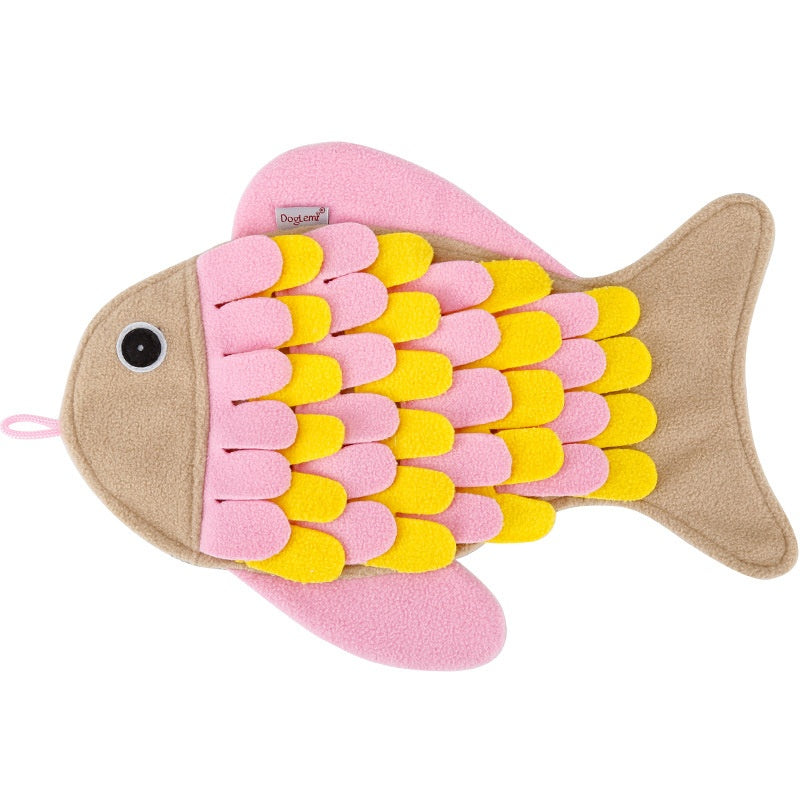 Fish-shaped Smell Blanket Training Cat Toy Food Bowl Toy