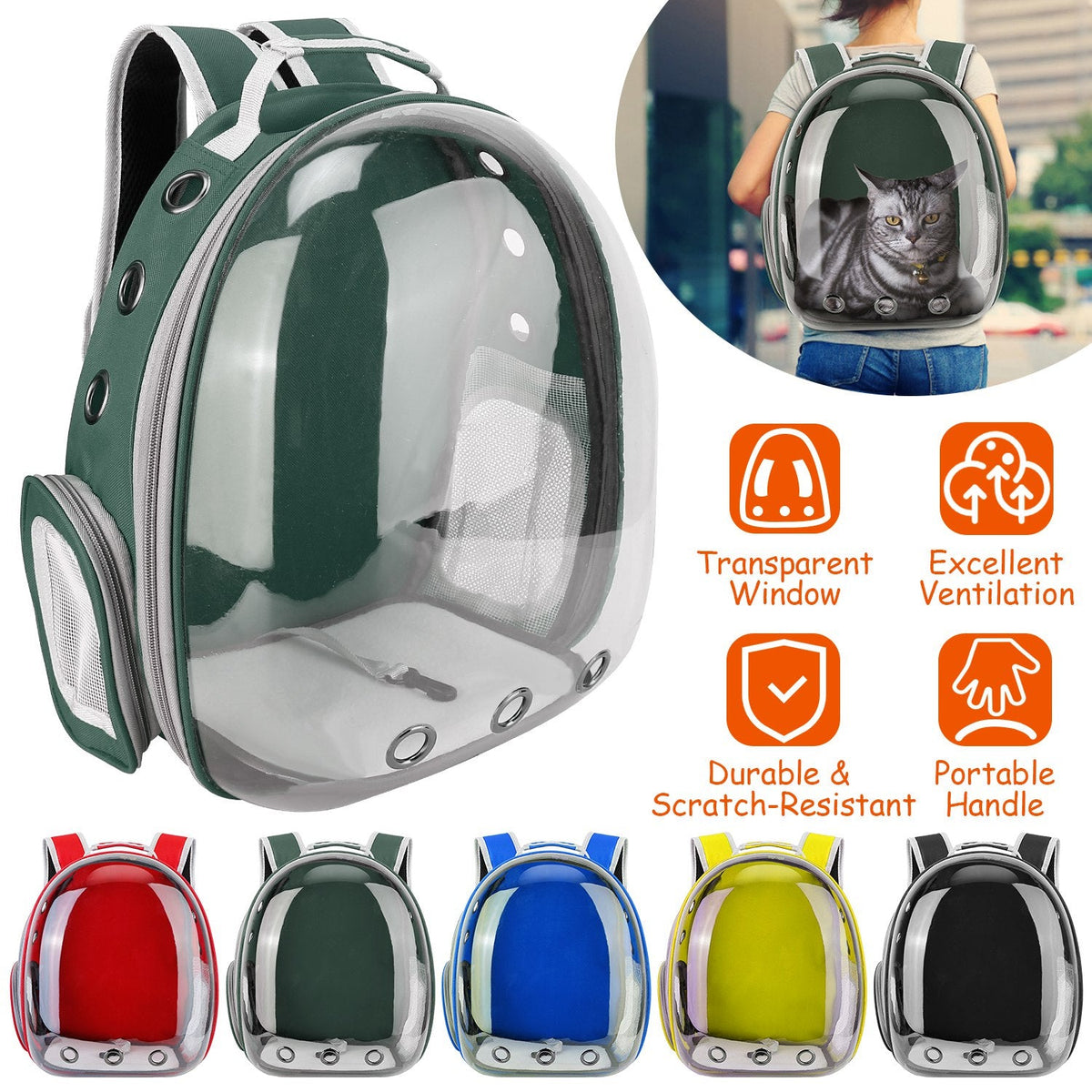 Pet Backpack Carrier Ventilate Transparent Backpack Travel Breathable Astronaut Cat Carrier For Puppies Cats Dogs Under 13LBS