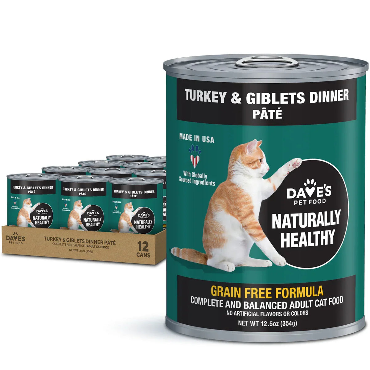 Dave's Naturally Healthy Turkey & Giblets Dinner Paté Wet Cat Food (12.5oz)