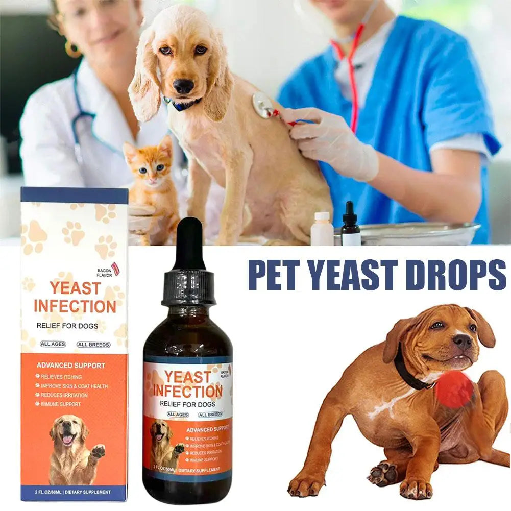 60ml Pet Yeast Drops Gentle Care Supplement To Maintain Healthy Coat and Skin Regulate Digestive System Pet Care Drops