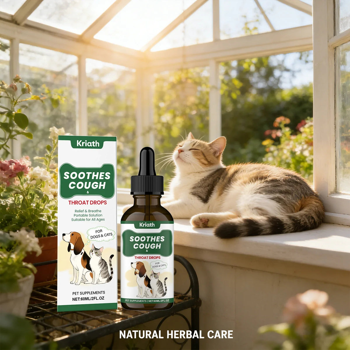 Pets Herbal Throat-Moistening Nutritional Liquid Soothing Throat Support Respiratory Health Aid Digestion Dogs Care Supplements