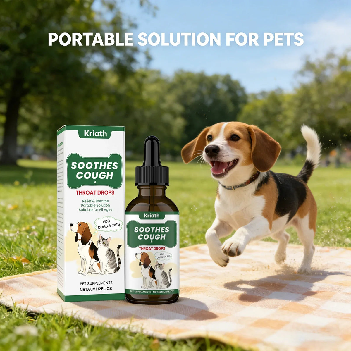 Pets Herbal Throat-Moistening Nutritional Liquid Soothing Throat Support Respiratory Health Aid Digestion Dogs Care Supplements