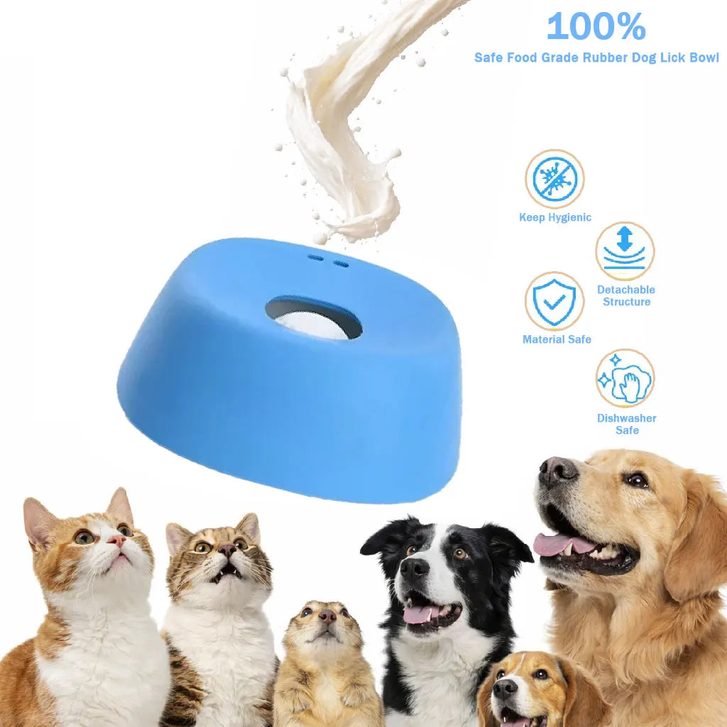 Anti-Choking Slow Feeder Dog Bowl Non-Slip 3/4 Cup - Lick Toy for Liquid Treats Bone Broth Yogurt