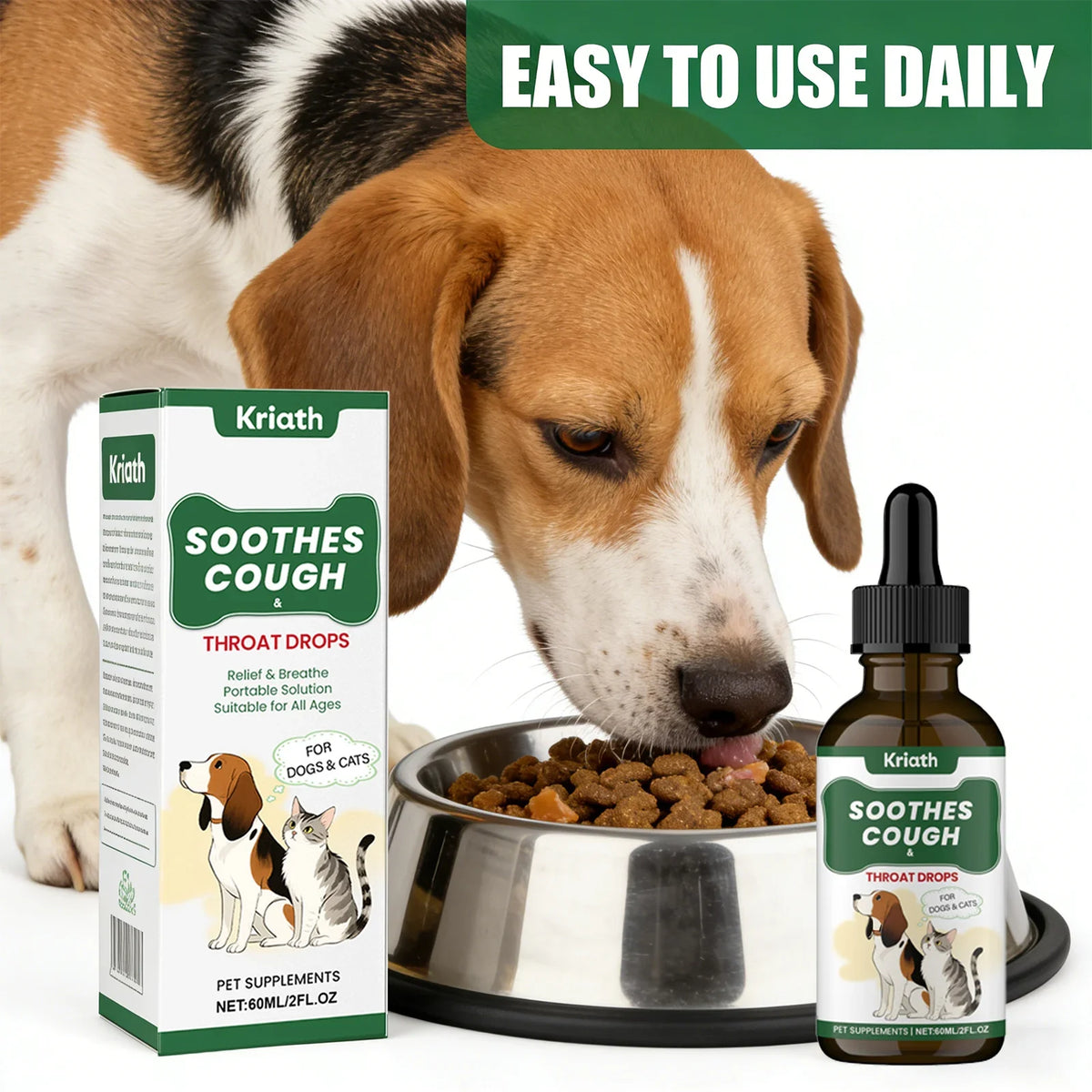 Pets Herbal Throat-Moistening Nutritional Liquid Soothing Throat Support Respiratory Health Aid Digestion Dogs Care Supplements