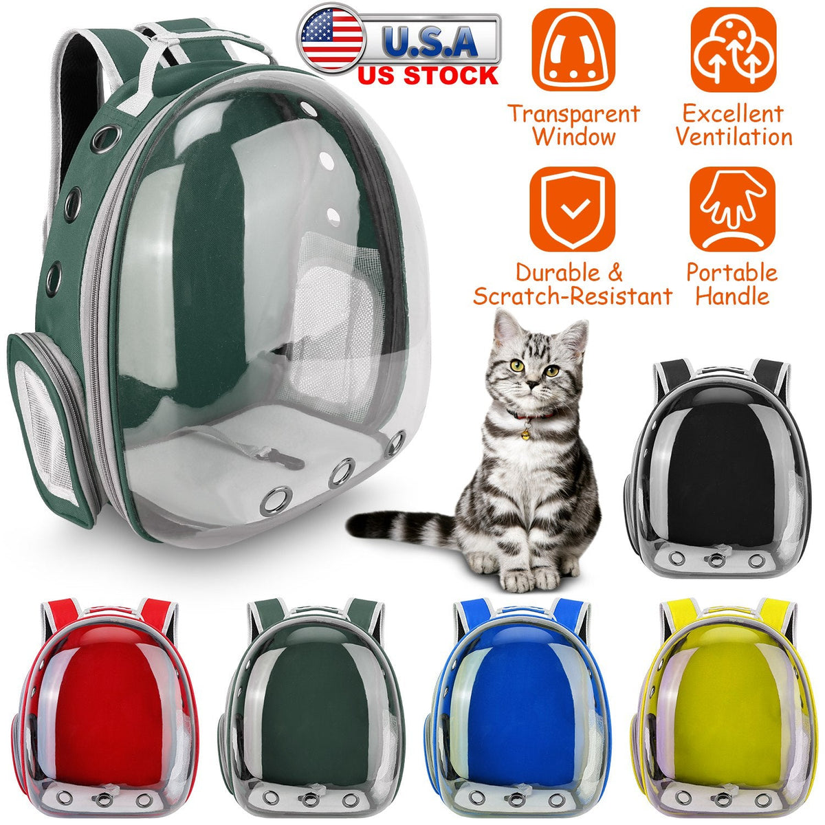 Pet Backpack Carrier Ventilate Transparent Backpack Travel Breathable Astronaut Cat Carrier For Puppies Cats Dogs Under 13LBS