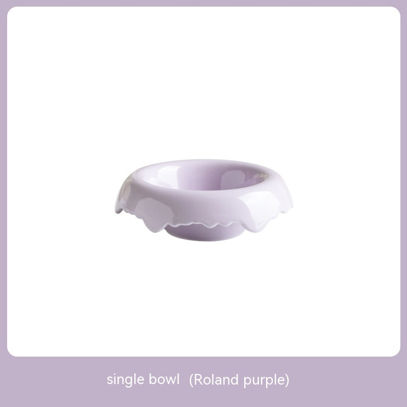 High Leg Ceramic Cat Food Bowl