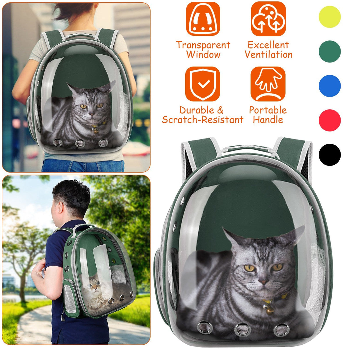 Pet Backpack Carrier Ventilate Transparent Backpack Travel Breathable Astronaut Cat Carrier For Puppies Cats Dogs Under 13LBS