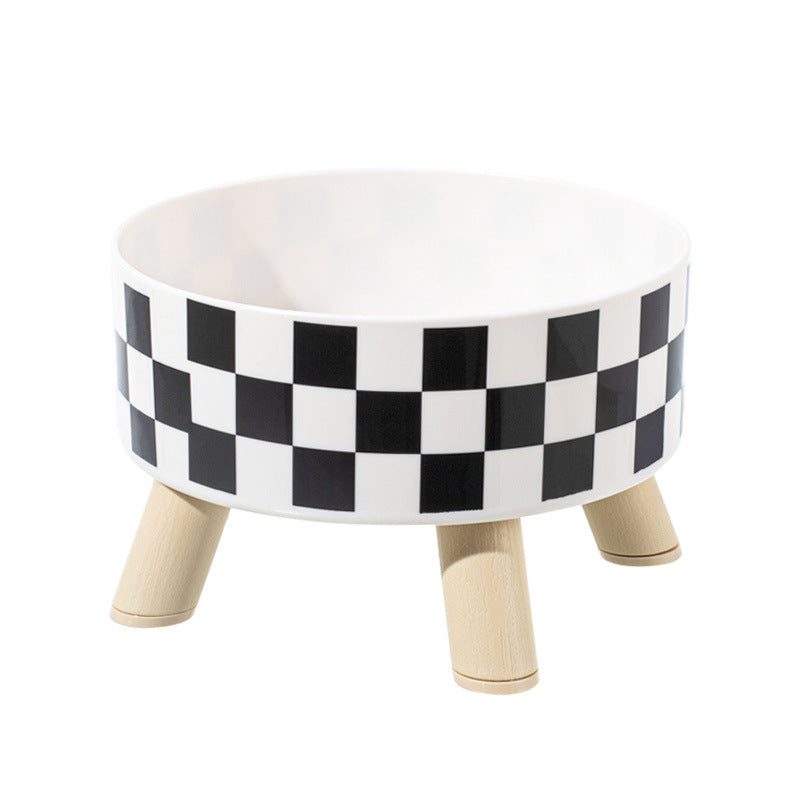 Polka Dot Stainless Steel Bowl For Pet Large Diameter Four Legs