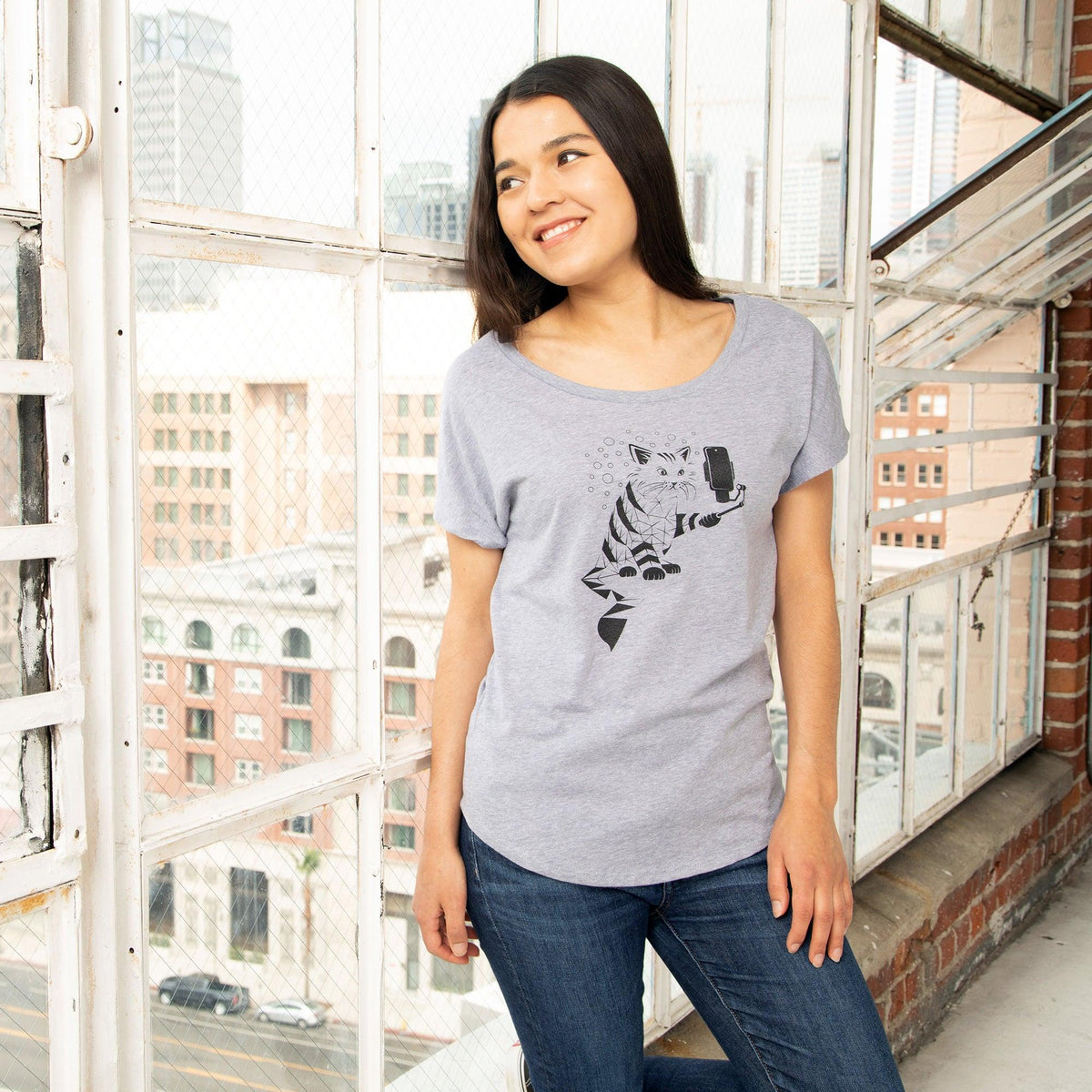 Snap Cat Dolman Shirt